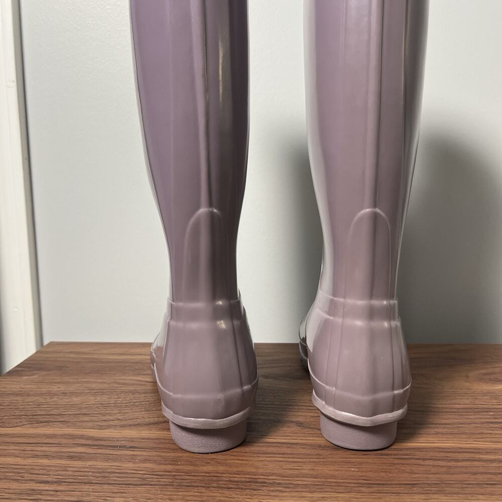 Hunter Original Tall Gloss Rain Boots Womens 7 Purple Violet Lavender Waterproof - Picture 9 of 15